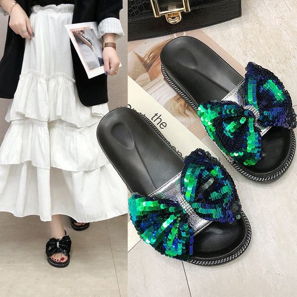 womens sequin slides summer fashion ladies slippers chaussons femme slides for women platform footwear womens flat slippers, Black
womens sequin slides summer fashion ladies slippers chaussons femme slides for women platform footwear womens flat slippers, Black