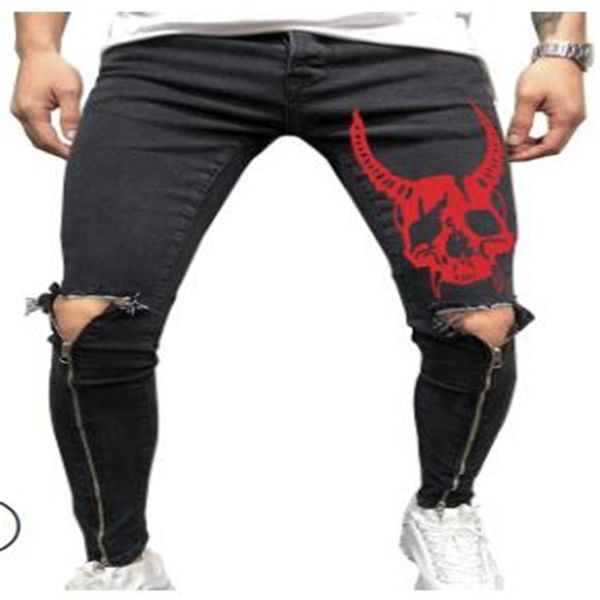 fashion stylist gothic style men's skinny legs jeans ripped leg zipper printing hole cowboy long pants hip hop casual jeans, Blue
fashion stylist gothic style men's skinny legs jeans ripped leg zipper printing hole cowboy long pants hip hop casual jeans, Blue