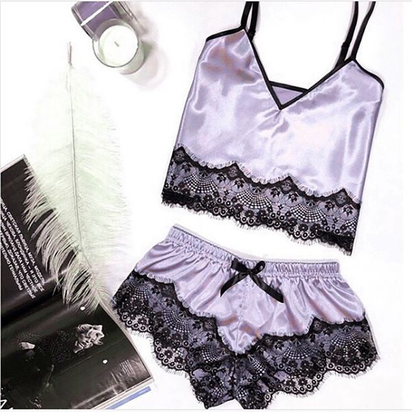 2 pieces pyjamas lace satin pajama sets for women pijamas silk sleepwear lady pajamas lingerie nightwear homewear 2019, Black;red
2 pieces pyjamas lace satin pajama sets for women pijamas silk sleepwear lady pajamas lingerie nightwear homewear 2019, Black;red