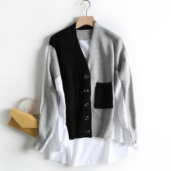 women elegant cardigan sweater black patchwork long sleeve buttons pocket knitted cardigans office lady knit sweaters, White
women elegant cardigan sweater black patchwork long sleeve buttons pocket knitted cardigans office lady knit sweaters, White