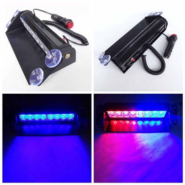 new car 8 led 8led red/blue strobe flash light dash emergency flashing light warning lamp 
new car 8 led 8led red/blue strobe flash light dash emergency flashing light warning lamp