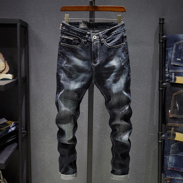 real style fashion full length solid skinny jeans men clothing denim pants casual trousers male famous, Blue
real style fashion full length solid skinny jeans men clothing denim pants casual trousers male famous, Blue