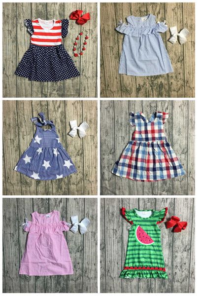 new summer girl clothes woven striped plaid ruffle baby kids wear boutque clothes knee length milk silk stars dress match bow y190522, White
new summer girl clothes woven striped plaid ruffle baby kids wear boutque clothes knee length milk silk stars dress match bow y190522, White