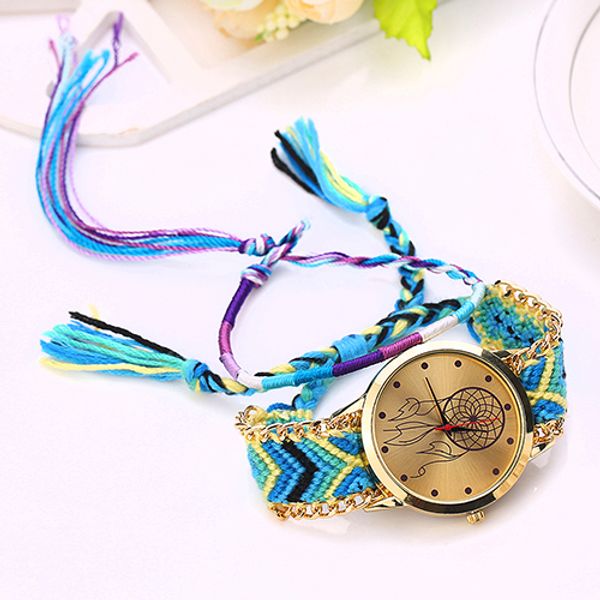 new women's dreamcatcher friendship wrist watches braid dress bracelet watches, Slivery;brown 
new women's dreamcatcher friendship wrist watches braid dress bracelet watches, Slivery;brown