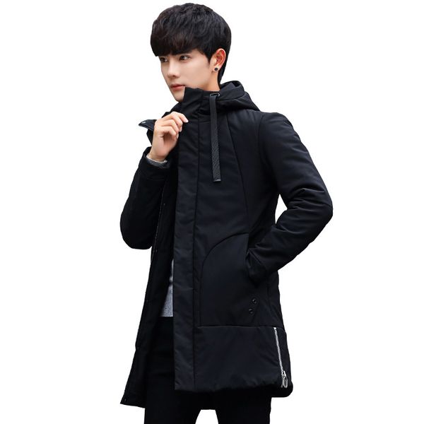 men's down & parkas casual fashion cotton coat winter jacket men hooded slim korean long thick male youth clothing, Black
men's down & parkas casual fashion cotton coat winter jacket men hooded slim korean long thick male youth clothing, Black