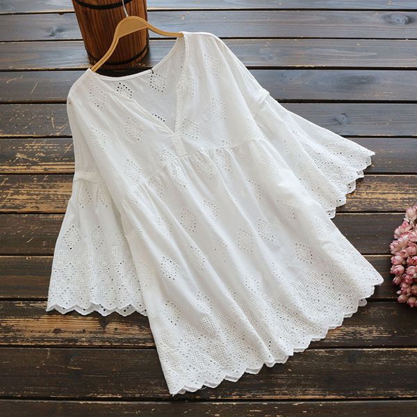 6014 new style summer women's dress korean-style loose-fit pure cotton embroidered shirt girl's shirt casual mid-length shi, White
6014 new style summer women's dress korean-style loose-fit pure cotton embroidered shirt girl's shirt casual mid-length shi, White