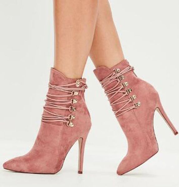 ladies front elastic pink suede ankle boots women stiletto heels spring boots gladiator short, Black
ladies front elastic pink suede ankle boots women stiletto heels spring boots gladiator short, Black