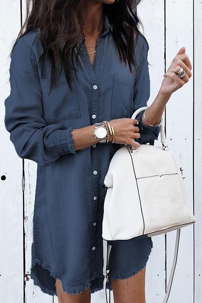 februaryfrost new fashion shirt dress women multicolor hem cuffs tassels jeans denim shirt 4 colors, White
februaryfrost new fashion shirt dress women multicolor hem cuffs tassels jeans denim shirt 4 colors, White