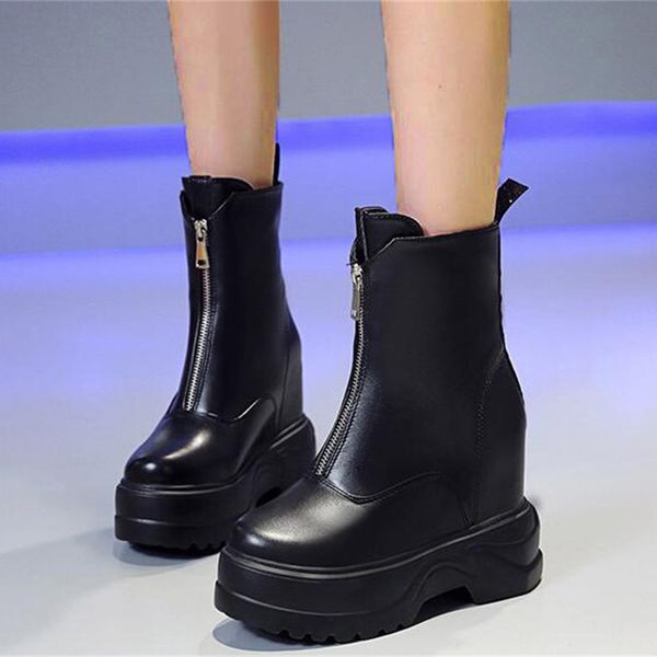 winter ankle boots for women med heel elegant lady zipper platforms solid color high heels boots casual platform woman, Black
winter ankle boots for women med heel elegant lady zipper platforms solid color high heels boots casual platform woman, Black