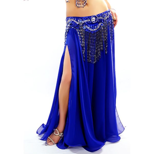 new belly dance skirt professional expansion bellydance dress performance costume 2 slits chiffon full skirts, Black;red
new belly dance skirt professional expansion bellydance dress performance costume 2 slits chiffon full skirts, Black;red