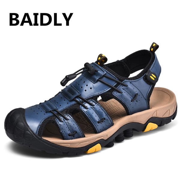 genuine leather mens sandals big size soft leather sandals men shoes comfortable men summer sandalias hombre, Black
genuine leather mens sandals big size soft leather sandals men shoes comfortable men summer sandalias hombre, Black