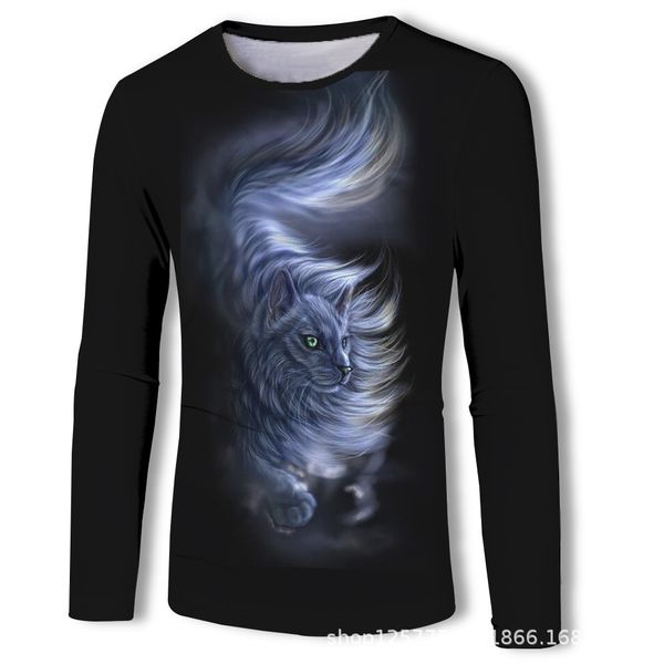 mens designer autumn long sleeve t-shirt youth leisure base shirt cat 3d digital printing loose top, White;black
mens designer autumn long sleeve t-shirt youth leisure base shirt cat 3d digital printing loose top, White;black