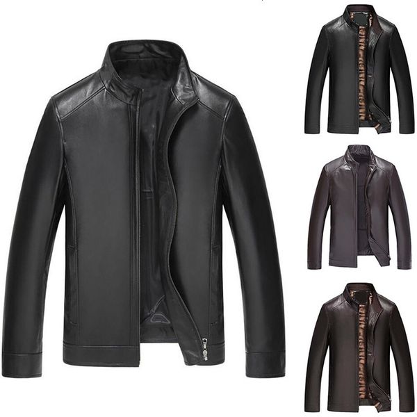 motorcycle leather jacket men winter casual solid stand collar loose pu leather coat 2019 autumn fashion cool for male, Black
motorcycle leather jacket men winter casual solid stand collar loose pu leather coat 2019 autumn fashion cool for male, Black