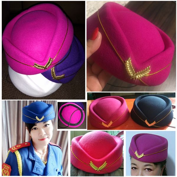 naiveroo airline stewardess cadet formal uniform hat caps accessory wool felt pillbox air hostesses beret hat base cap, Blue;gray
naiveroo airline stewardess cadet formal uniform hat caps accessory wool felt pillbox air hostesses beret hat base cap, Blue;gray