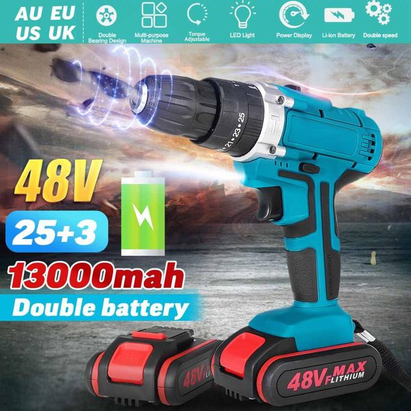 25+3 torque 48v double speed electric screwdriver cordless drill li-ion battery wireless rechargeable hand electric drills 13000
25+3 torque 48v double speed electric screwdriver cordless drill li-ion battery wireless rechargeable hand electric drills 13000