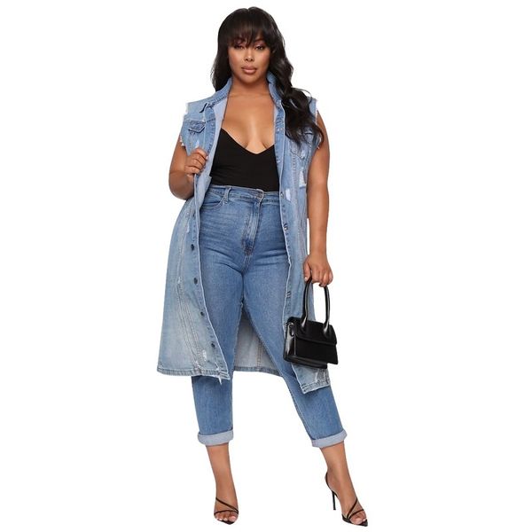 2019 popular long denim vest outerwear for european women single breasted slim vest high street fashion denim mq322, Black;white
2019 popular long denim vest outerwear for european women single breasted slim vest high street fashion denim mq322, Black;white