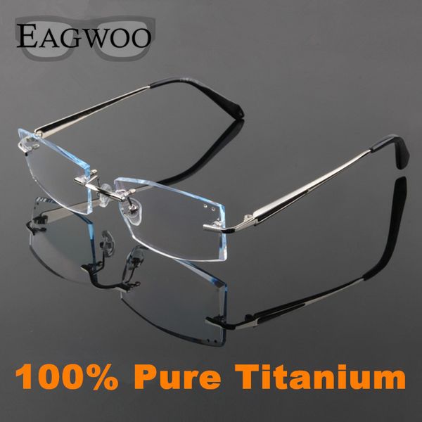 eagwoo pure titanium eyeglasses men rimless prescription reading myopia glasses big wide spectacle framless eyewear 2052, Black
eagwoo pure titanium eyeglasses men rimless prescription reading myopia glasses big wide spectacle framless eyewear 2052, Black