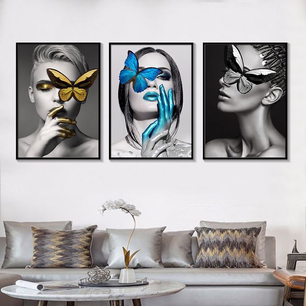 nordic black and white floral woman lip beauty canvas painting fashion wall art picture gray blue yellow butterfly poster
nordic black and white floral woman lip beauty canvas painting fashion wall art picture gray blue yellow butterfly poster