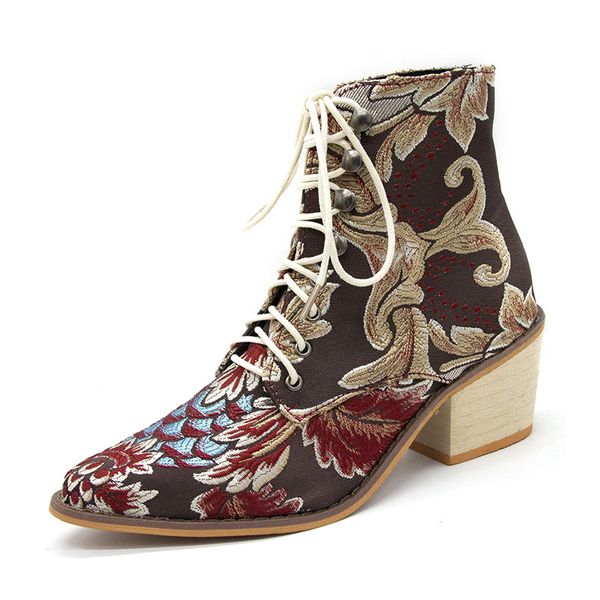 embroidered women's boots 2020 winter new retro ankle boots national wind pointed thick heeled short women plus size 43, Black
embroidered women's boots 2020 winter new retro ankle boots national wind pointed thick heeled short women plus size 43, Black