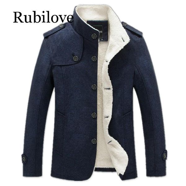 rubilove winter men coat fashion brand clothing fleece lined thick warm woolen overcoat mens wool blend men's coat, Black
rubilove winter men coat fashion brand clothing fleece lined thick warm woolen overcoat mens wool blend men's coat, Black