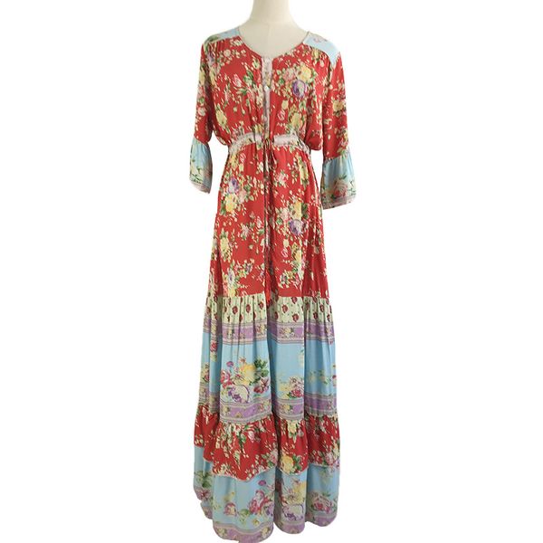 bohemian dress with bell sleeve v-neck and seven-sleeve is a seller of new women's long skirts, Black;gray
bohemian dress with bell sleeve v-neck and seven-sleeve is a seller of new women's long skirts, Black;gray