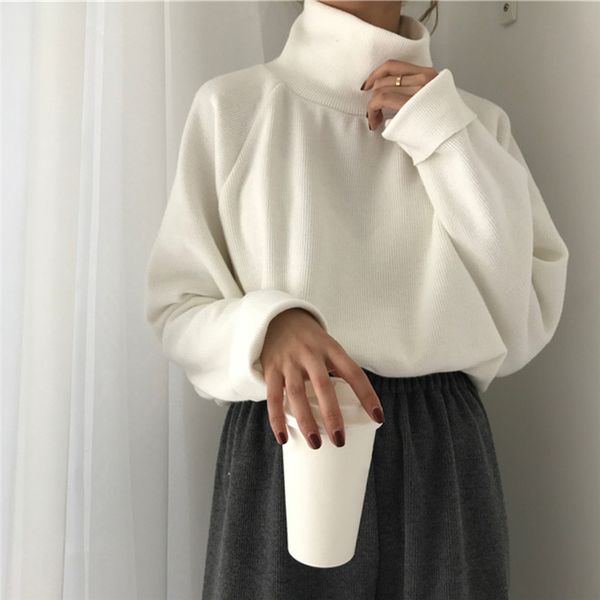 autumn new women sweater casual loose turtleneck knitted jumpers 2020 long batwing sleeve crocheted pullovers streetwear winter, White;black
autumn new women sweater casual loose turtleneck knitted jumpers 2020 long batwing sleeve crocheted pullovers streetwear winter, White;black