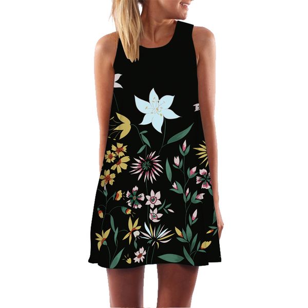 women summer dress sleeveless boho print casual beach vintage fashion short mini dress flower beach dresses vestidos verano 2019, Black;gray
women summer dress sleeveless boho print casual beach vintage fashion short mini dress flower beach dresses vestidos verano 2019, Black;gray