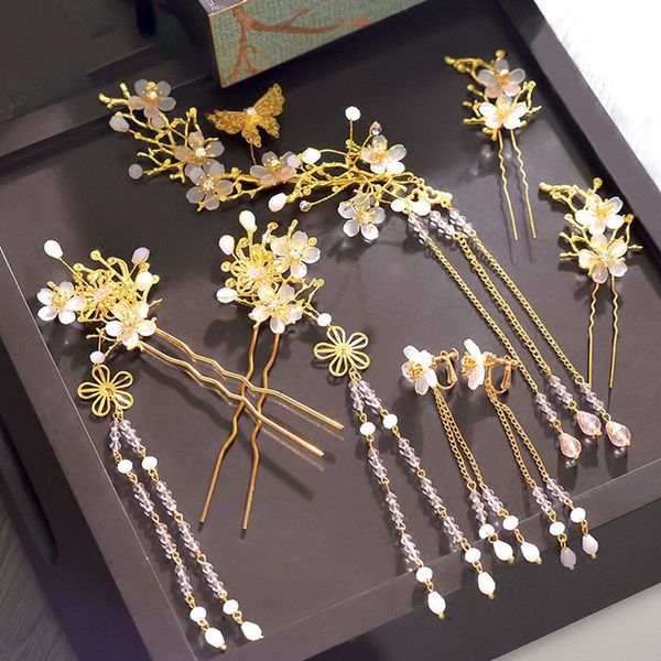 ancient traditional chinese hairpin hair pin stick bridal hair accessories chinese wedding headdress head bride jewelry ornament, Golden;white 
ancient traditional chinese hairpin hair pin stick bridal hair accessories chinese wedding headdress head bride jewelry ornament, Golden;white