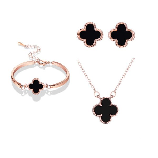 2019 fashion four-leaf clover stainless steel bracelet earrings necklace set for ladies new brand jewelry, White
2019 fashion four-leaf clover stainless steel bracelet earrings necklace set for ladies new brand jewelry, White