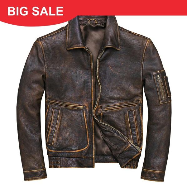2020 vintage brown men style pilot leather jacket large size 4xl genuine cowhide spring slim fit uasf coat, Black
2020 vintage brown men style pilot leather jacket large size 4xl genuine cowhide spring slim fit uasf coat, Black