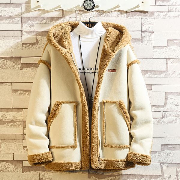 work clothes split joint vertical wind lead lamb stuff jacket cotton man shake fleece cotton-padded clothes loose coat, Black
work clothes split joint vertical wind lead lamb stuff jacket cotton man shake fleece cotton-padded clothes loose coat, Black