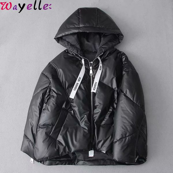 2019 winter glossy hooded women down jacket ribbon warm thick loose cotton parka coat female korean windbreaker outwear big size, Black
2019 winter glossy hooded women down jacket ribbon warm thick loose cotton parka coat female korean windbreaker outwear big size, Black