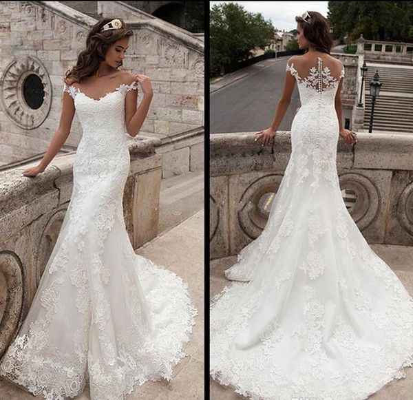 vintage mermaid wedding dresses v neck full length scoop neck bridal gown cap sleeve 2018 bridal wedding gown buttons sweep train, White
vintage mermaid wedding dresses v neck full length scoop neck bridal gown cap sleeve 2018 bridal wedding gown buttons sweep train, White