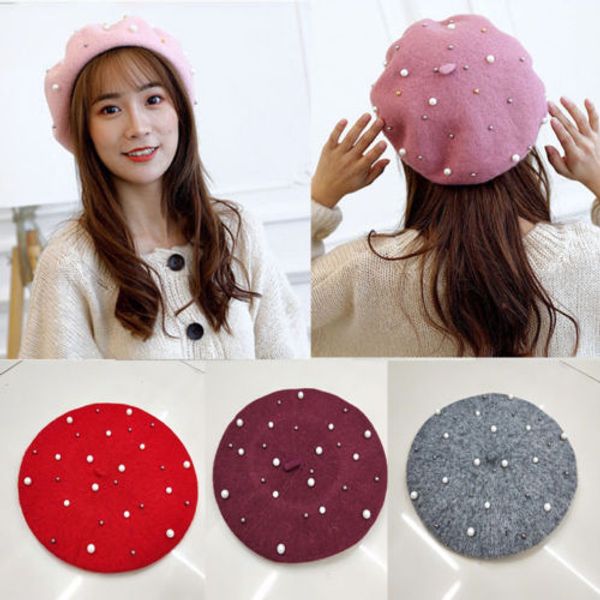 women ladies berets fashion ladies new wool bead french beret elegant beauty hat cap warm fluffy beanie, Blue;gray
women ladies berets fashion ladies new wool bead french beret elegant beauty hat cap warm fluffy beanie, Blue;gray
