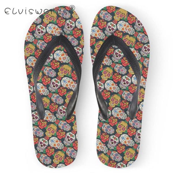 elviswords women rubber slippers summer brand designer flip flops cool sugar skull girly skeleton floral skull women flip-flop, Black
elviswords women rubber slippers summer brand designer flip flops cool sugar skull girly skeleton floral skull women flip-flop, Black