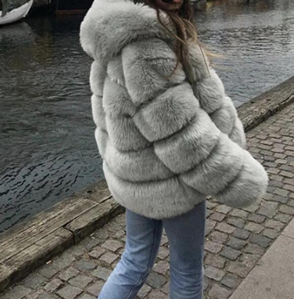 2019 winter women plus size coats hooded thick warm faux fur coat fashion long sleeve slim coat, Black
2019 winter women plus size coats hooded thick warm faux fur coat fashion long sleeve slim coat, Black