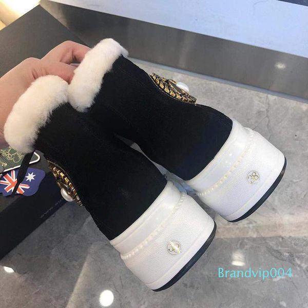2019 female autumn and winter leather fur one thick bottom slip short boots martin boots warm cotton shoes, Black
2019 female autumn and winter leather fur one thick bottom slip short boots martin boots warm cotton shoes, Black