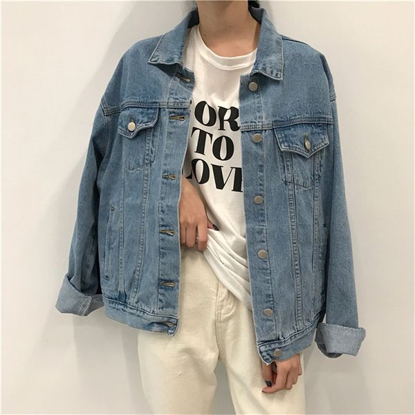 hzirip brief chic loose casual fashion new 2019 autumn female denim simple stylish full sleeves outerwear jeans jackets coat, Black;brown
hzirip brief chic loose casual fashion new 2019 autumn female denim simple stylish full sleeves outerwear jeans jackets coat, Black;brown