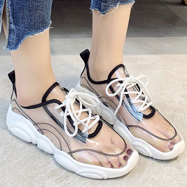 muqgew transparent summer fashion shoes women's flat ankle shoes footwear lace-up flat sport cross-strap student sneaker, Black
muqgew transparent summer fashion shoes women's flat ankle shoes footwear lace-up flat sport cross-strap student sneaker, Black