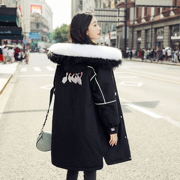 p shoot black and white with pattern cotton-padded clothes women's mid-length 2019 winter new style korean-style large fur c, Blue;black
p shoot black and white with pattern cotton-padded clothes women's mid-length 2019 winter new style korean-style large fur c, Blue;black