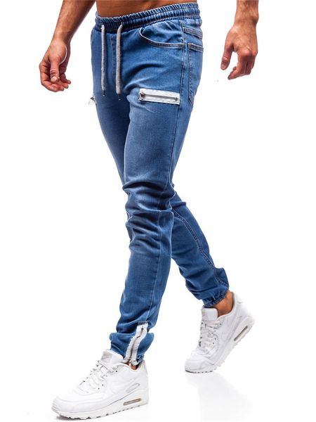 men jogger jeans sport pant classic slim fit pants zipper casual elasticity pants high uality jean, Blue
men jogger jeans sport pant classic slim fit pants zipper casual elasticity pants high uality jean, Blue