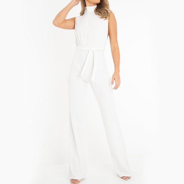 women's bandage banquet jumpsuit fashion high collar tie casual solid color party jumpsuit loose office lady rompers clothing, Black;white
women's bandage banquet jumpsuit fashion high collar tie casual solid color party jumpsuit loose office lady rompers clothing, Black;white