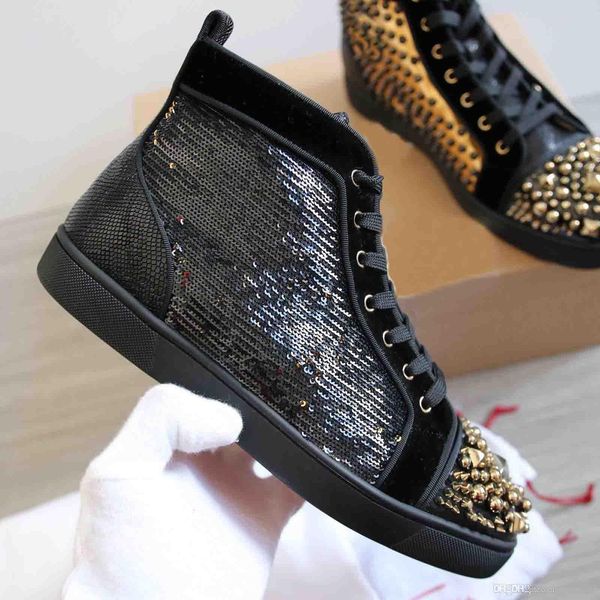 golden stud/beads/spikes/high sneakers shoes women,men red bottom shoes designer casual walking size 12, Black
golden stud/beads/spikes/high sneakers shoes women,men red bottom shoes designer casual walking size 12, Black
