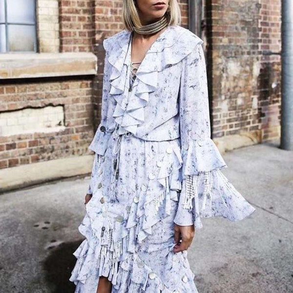 v neck patchwork sequins tassel maxi dresses women flare sleeve ruffle party dress female spring fashion new, Black;gray
v neck patchwork sequins tassel maxi dresses women flare sleeve ruffle party dress female spring fashion new, Black;gray
