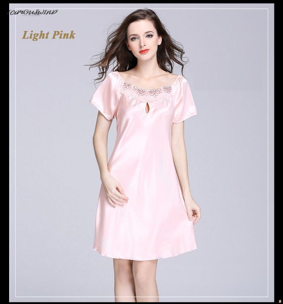 silk new young women sweet nightgown printed fashion knee-length girl sleepwear short summer ladies sleepshirts pink,,blue, Black;red
silk new young women sweet nightgown printed fashion knee-length girl sleepwear short summer ladies sleepshirts pink,,blue, Black;red