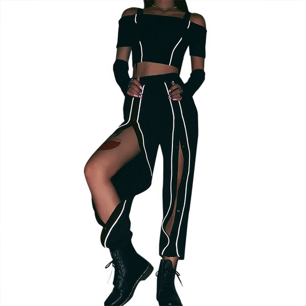 button up reflective casual jogger pant women black high waist pockets loose summer autumn cargo pants girls streetwear, Black;white
button up reflective casual jogger pant women black high waist pockets loose summer autumn cargo pants girls streetwear, Black;white