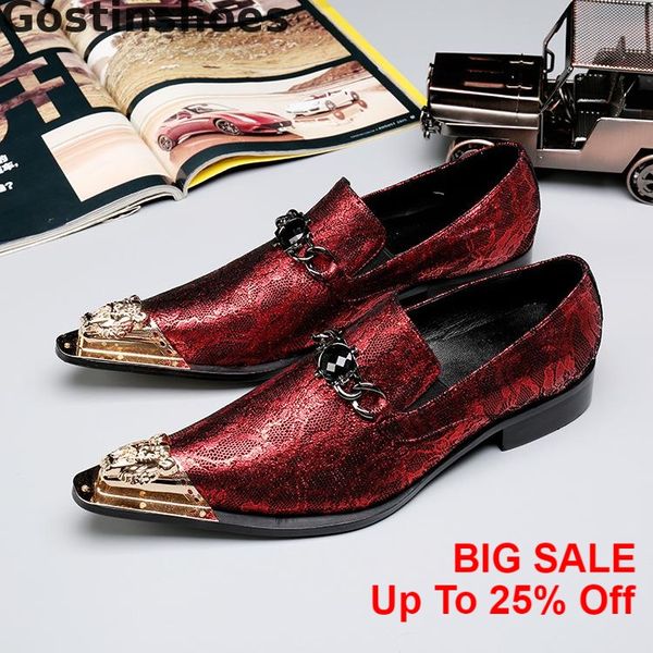 men leather shoes red casual genuine leather loafers metal capped toe pointed slip-on fashion shoes for party wedding, Black
men leather shoes red casual genuine leather loafers metal capped toe pointed slip-on fashion shoes for party wedding, Black