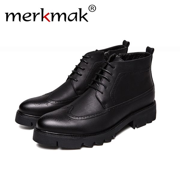 merkmak 2018 business casual boots genuine leather men shoes fashion male shoes winter ankle boots male winter men, Black
merkmak 2018 business casual boots genuine leather men shoes fashion male shoes winter ankle boots male winter men, Black