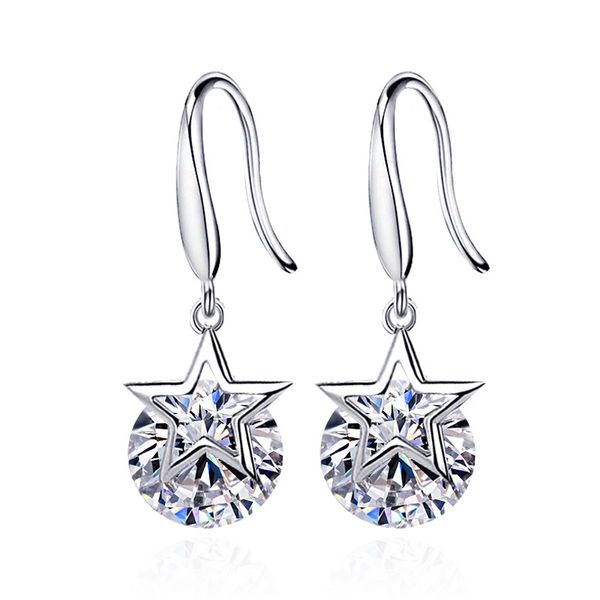 fashion star drop earrings women trend 925 silver austria crystal zircon rhinestone pendant dangle wedding jewelry gift, Golden;silver
fashion star drop earrings women trend 925 silver austria crystal zircon rhinestone pendant dangle wedding jewelry gift, Golden;silver