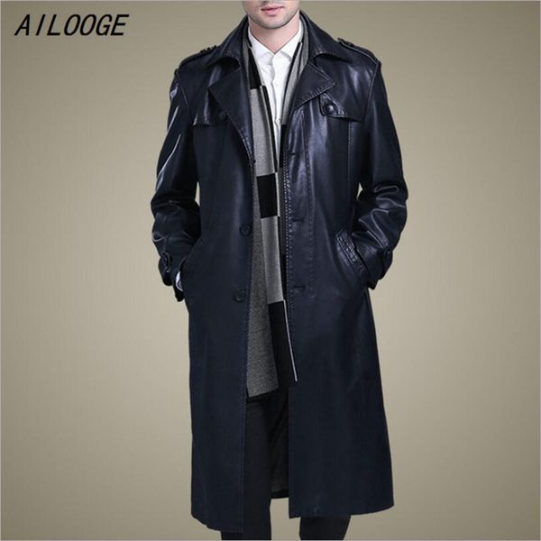 men's fur & faux ailooge 2021 m-3xl male business casual leather trench coat slim double-breasted thicken long paragraph overcoat, Black
men's fur & faux ailooge 2021 m-3xl male business casual leather trench coat slim double-breasted thicken long paragraph overcoat, Black